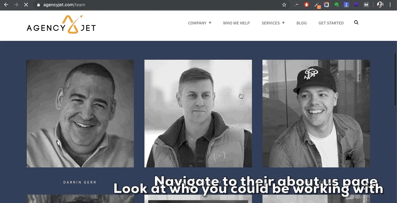 Navigate to employees results | Agency Jet