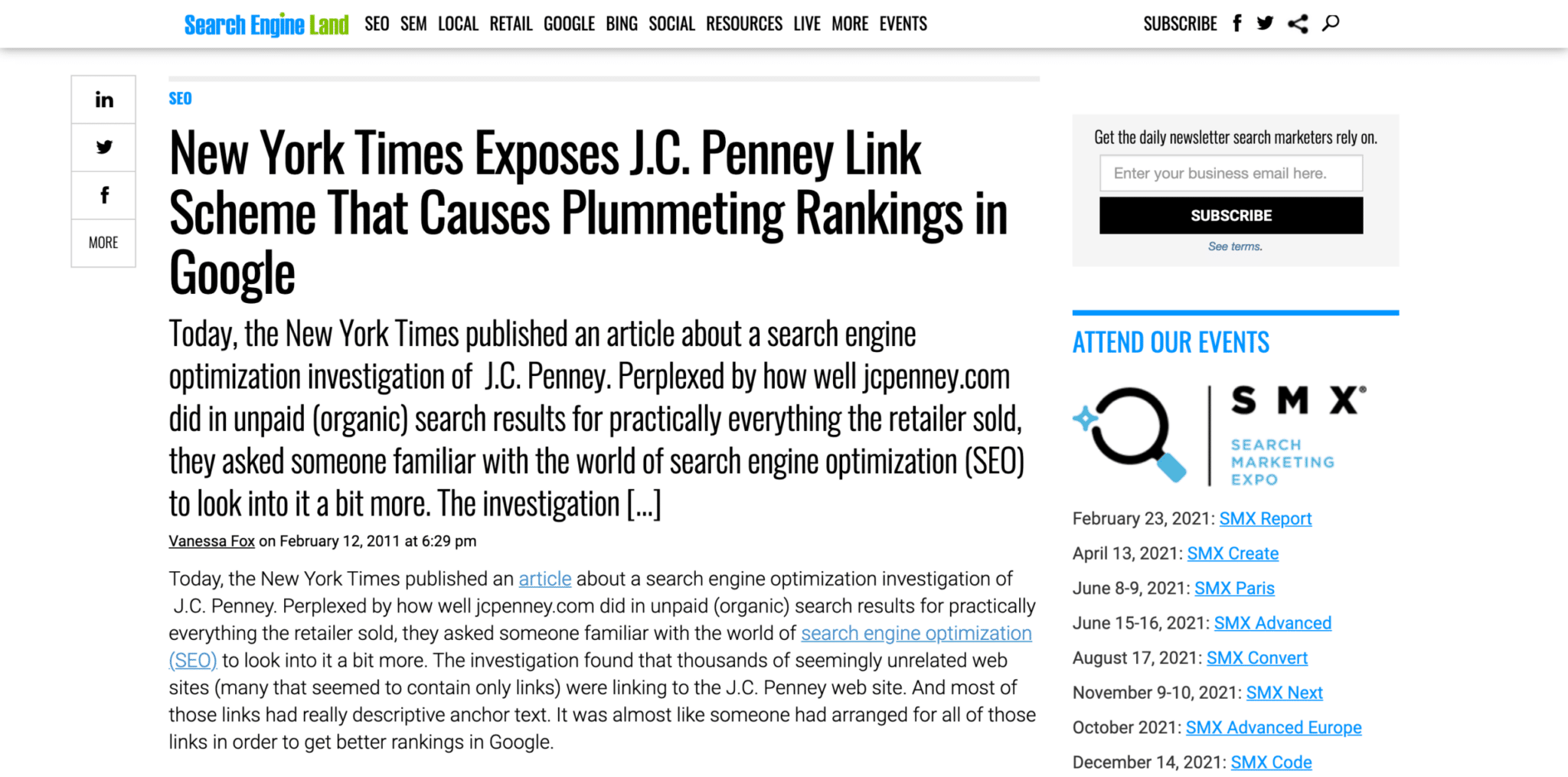 New-York-Times-Exposes-J-C-Penney-Link-Scheme-That-Causes-Plummeting-Rankings-in-Google - Agency Jet