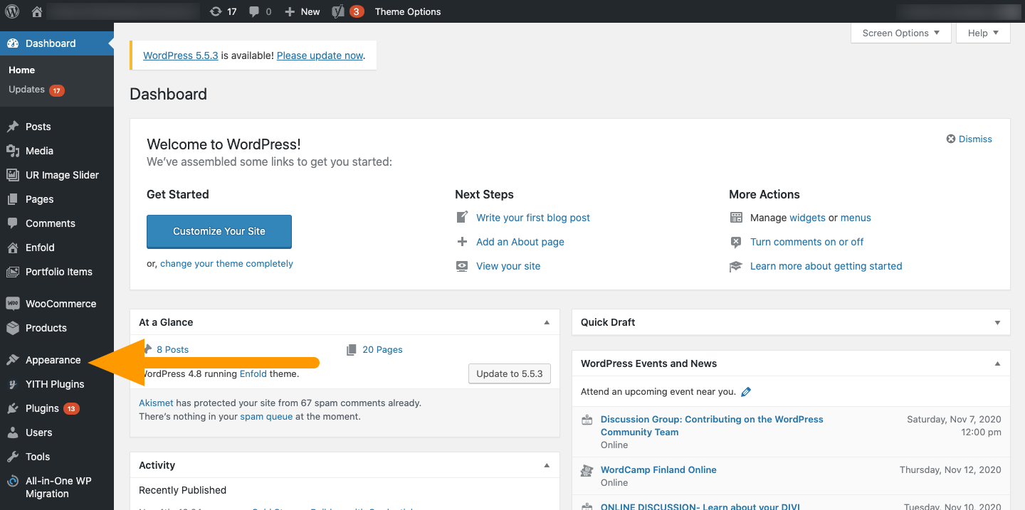 WordPress Appearance - Agency Jet
