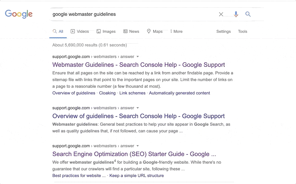 google webmaster starter guide - agency jet